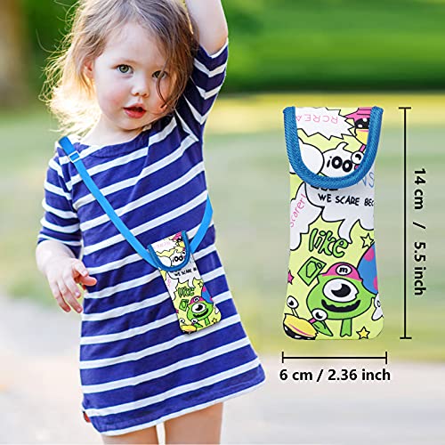 Image of Kids Glasses Case, Soft Eyeglass Case for Kids Various Pattern Cute Sunglasses Bag for Children Girls Boys