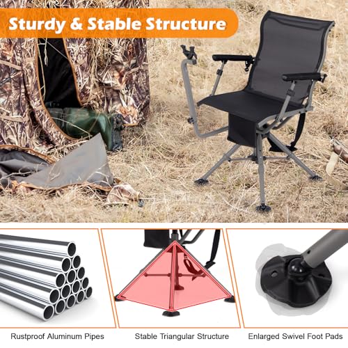 Image of Tangkula 360 Degree Swivel Hunting Chair with Shooting Rest