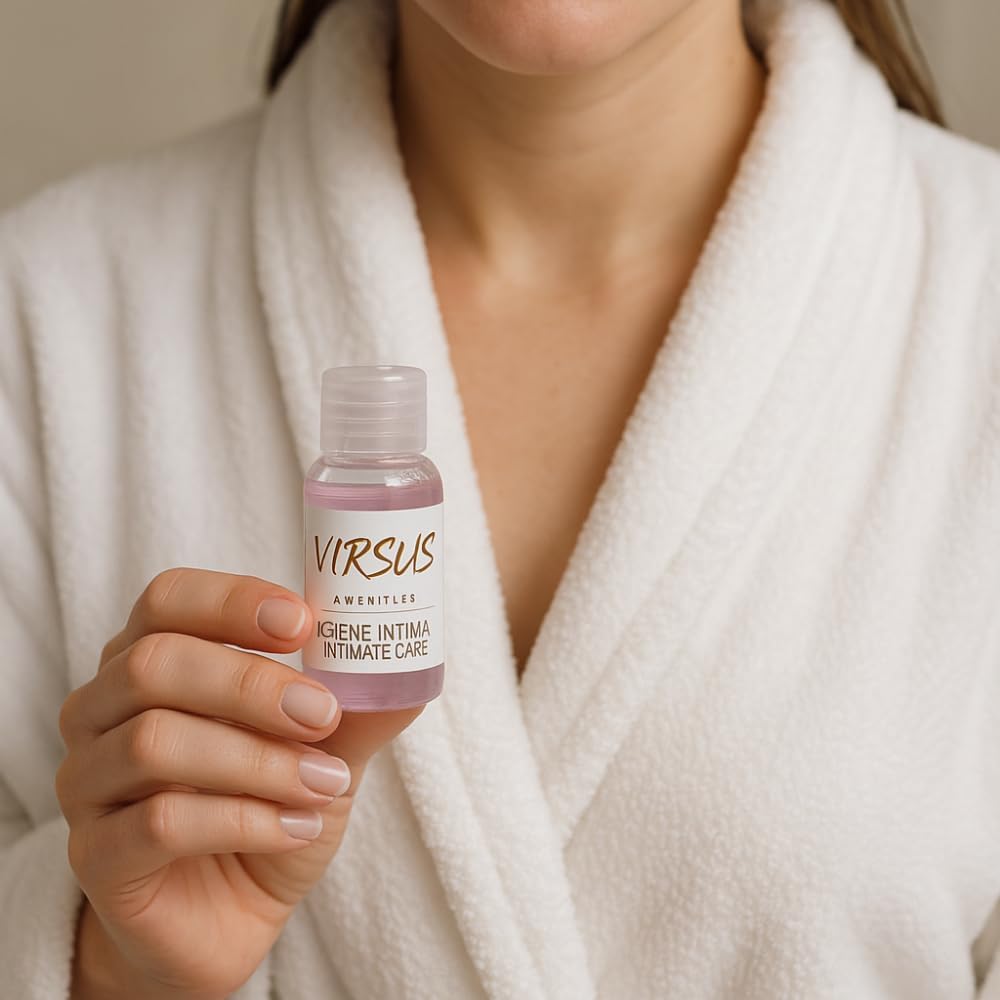 Virsus Flaconi Igiene Intima 20 ml, Flaconcini con Tappo Richiudibile per Hotel B&B Linea Cortesia 50 pezzi