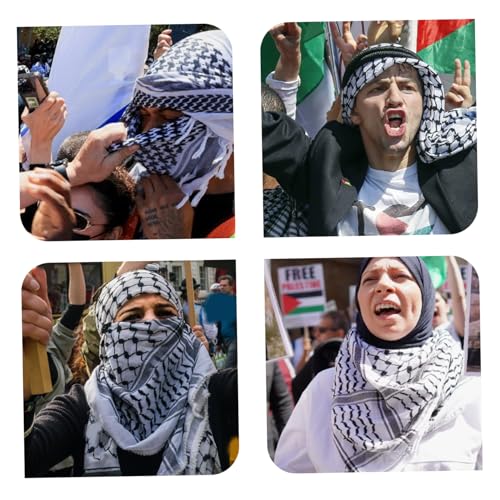 Keffiyeh palestino auténtico bufanda de algodón selecto con borlas clásicas 2