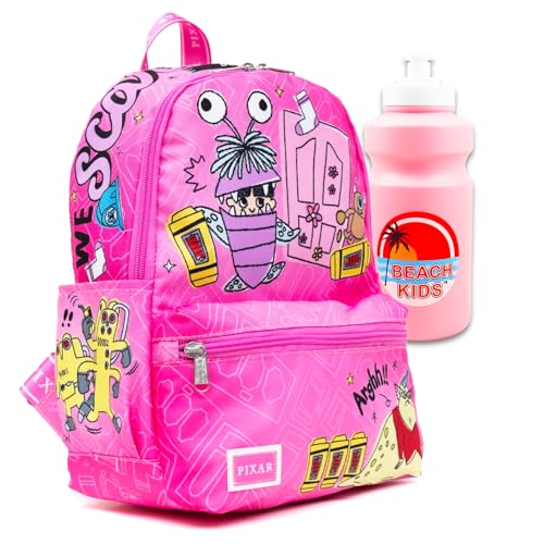Mini sac à dos Monsters Inc Disney multicolore 33 cm avec bouteille d'eau
