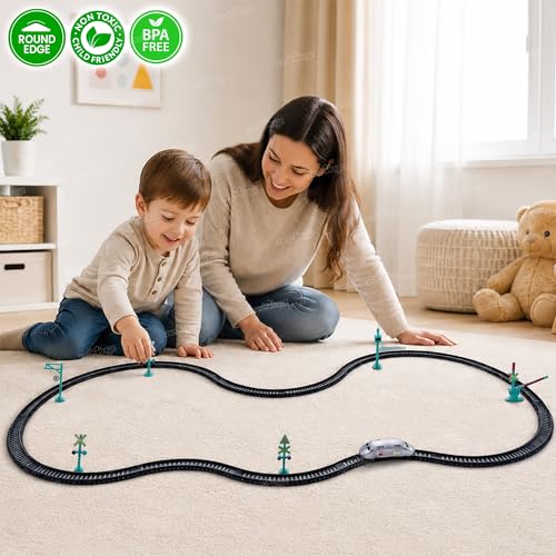 Image of Zest 4 Toyz Bullet Train Toy Set for Kids 370 CM Railway Track Toy Battery Operated Train Toys for Kids Bullet Birthday Gifts for Boys & Girls 3 Years + (Batteries not Included)