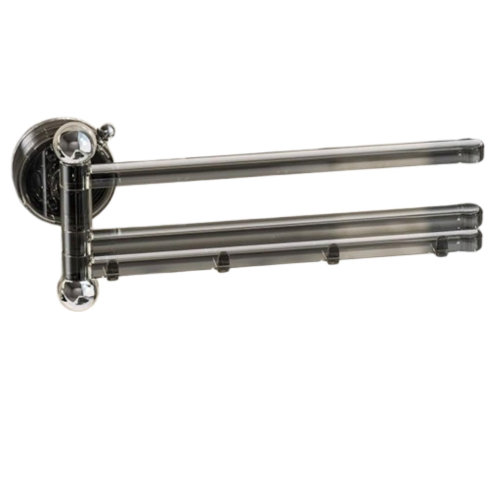 Bathroom towel rail 180°Rotating Suction Cup Towel Rack Wall-mounted Multi-pole Toilet Rod 3 Bars Punch-free Clothes Hanger Dishcloth(Black)
