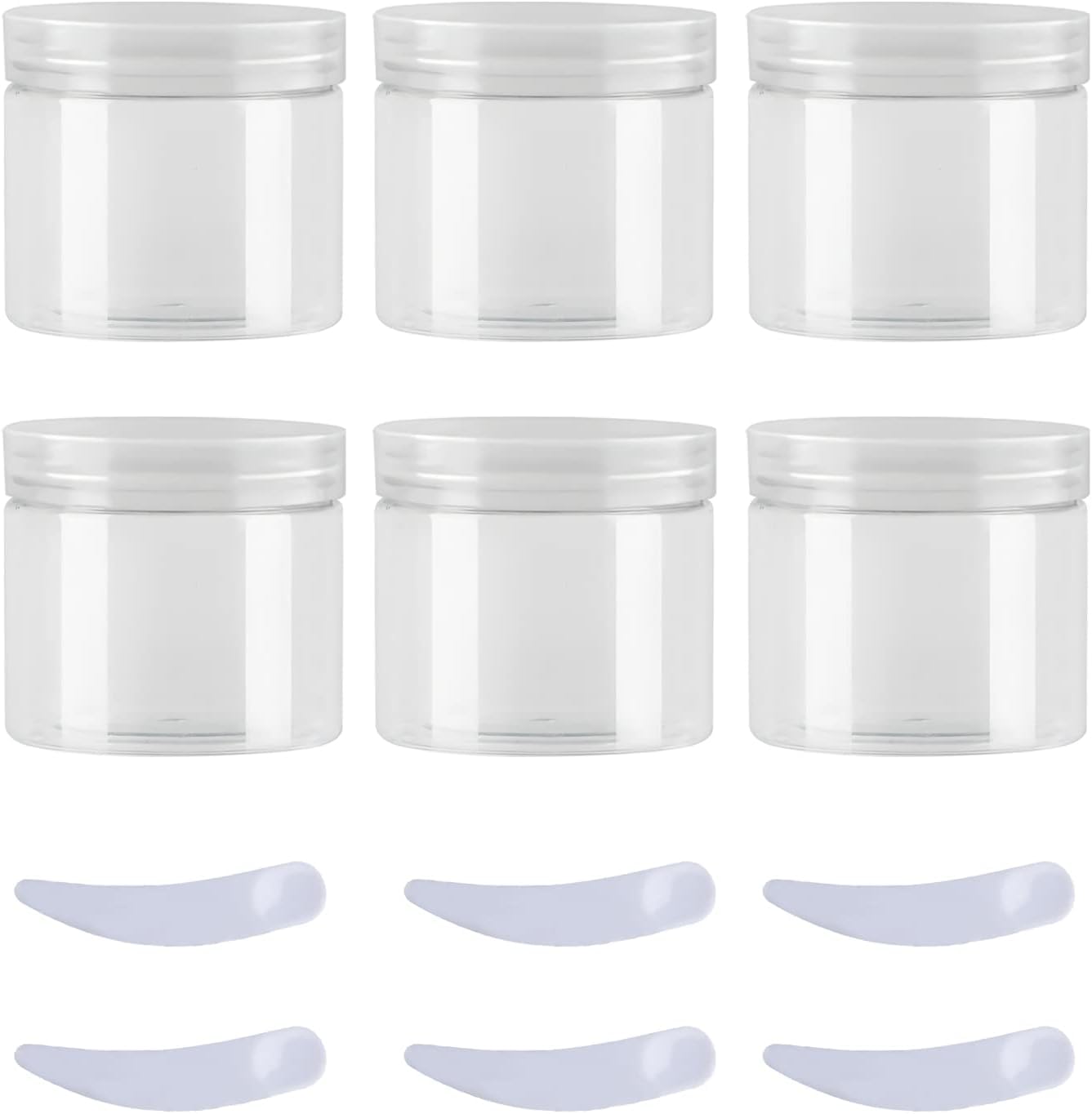 FLYIODFCXV cosmetic jar, Pack of 6,Plastic Cream Jars Cosmetic Pots with Clear Lids Containers for Toiletries(Transparent,50ml)