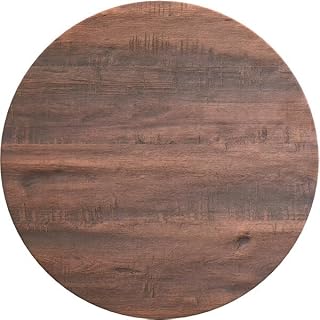 Excalibur Round Table Top, Textured Walnut Laminate, 32 Inch Diameter, Indoor Outdoor, UV Weather Resistant, Brown