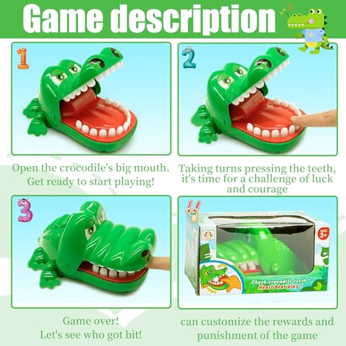 xianshi Krokodil Spiel Spielzeug Krokodil Zähne Kroko Doctor Kinder Croco doc Spiel Spielzeug Zähne Schnappt Spaß Mund Finger beißen,Partyspiele,für Jungen und Mädchen
