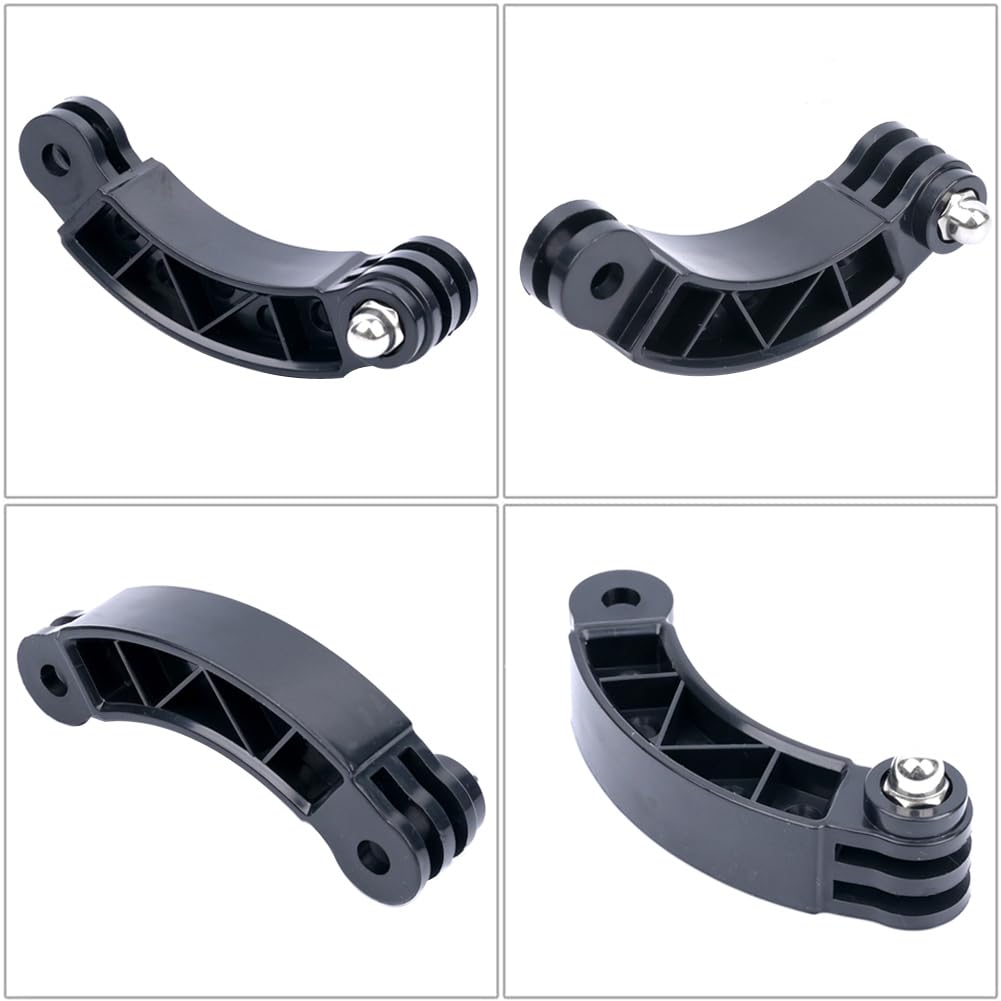YHTSPORT Support Casque Adhésif Plat Incurvé 3M - Kit Complet Avec Bras Extension Et Boucles J - Compatible GoPro Et Caméras Action