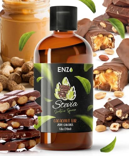 Enzo Liquid Stevia Drops Our Zero Calories Sweetener (8oz - 1600 Servings/Bottle) - Chocolate Peanut Butter - All Natural flavoring with No Artificial Additives &amp; Filler Ingredient