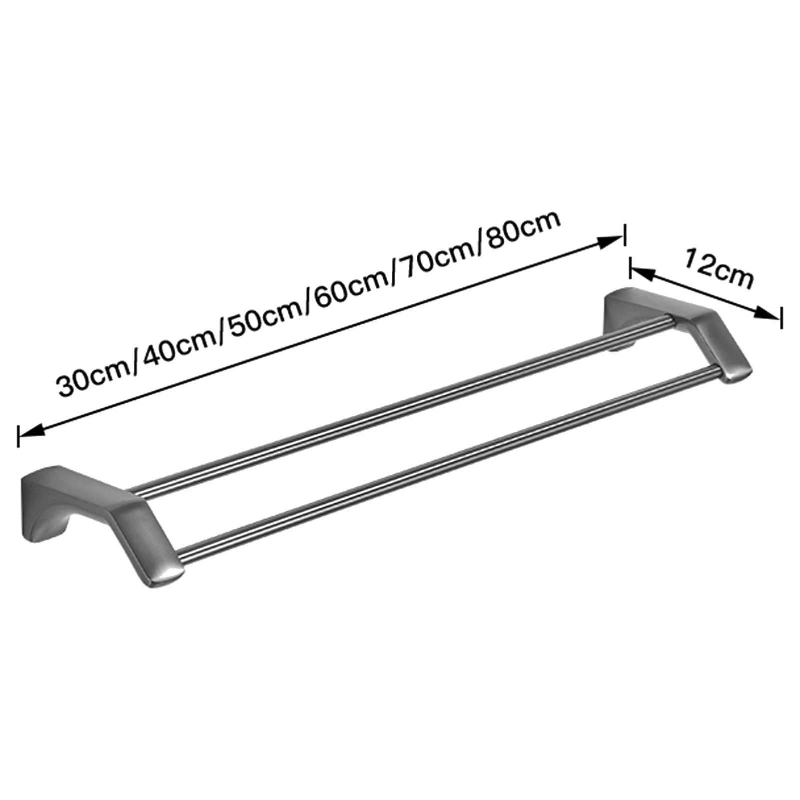 Soporte de Toalla de Toalla montada en la Pared de Acero Inoxidable 80 cm Baño de Cocina Toalla de Ducha de la Toalla de Toalla con Acabado Cepillado y Tornillos Kit de Montaje Made in China