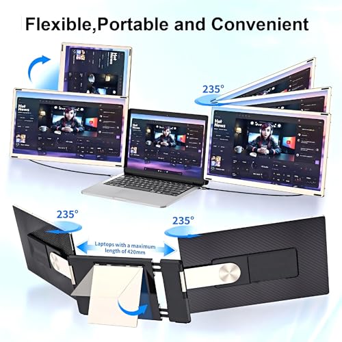 Image of CIDETTY Laptop Screen Extender Monitor Portable, 15.6 inch FHD Monitor Extender Detachable Monitor for Laptops, Triple Laptop Monitor Extender compatiable with Windows, Mac, Android, Chrome, Switch & PS