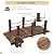 Outsunny 5 ft Wooden Garden Bridge Arc Footbridge with Metal Chain Railings & Solid Fir Construction, Carbonized
