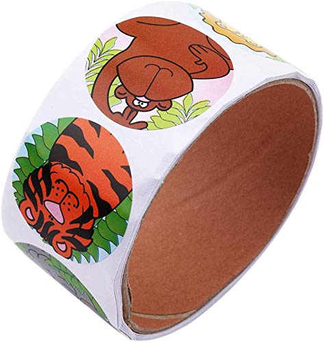 LEXPON Roller Funky Sticker Rolls Shrink-Wrapped Sticker Reel Sticker (Smile Face Animal)