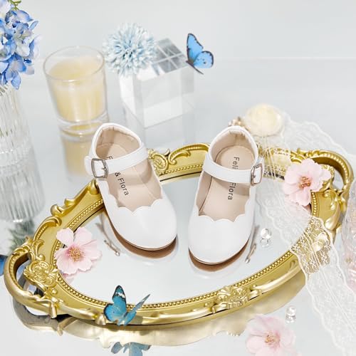 Image of Felix & Flora Toddler Flower Girl Dress Shoes - Baby Girl Ballet Mary Jane Flats for Party School Wedding