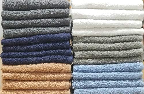 BEST TOWEL - Washcloths 24 Pack for Your Face and Body - Multicolour Microfiber Washcloth Extra-Absorbent for All Ages - 100% Cotton(12x12)