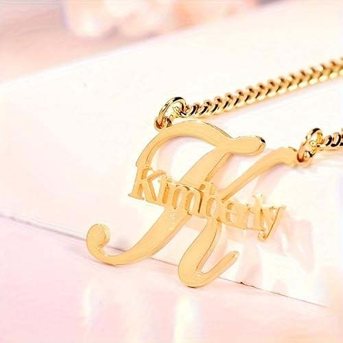Kemedeaego Personalized Initial Name Necklace for Women Men – Custom Letter & Name Pendant, Elegant Chain, Customized Jewelry Gift for Her (Style 1) — view 2