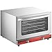 Half Size Commercial Countertop Convection Oven, 1.5 Cu Ft Capacity, Stainless Steel, 4 Wire Shelves, 1600W Electric, 150-500°F Temperature Range, 23x22.5x16.5 Inch