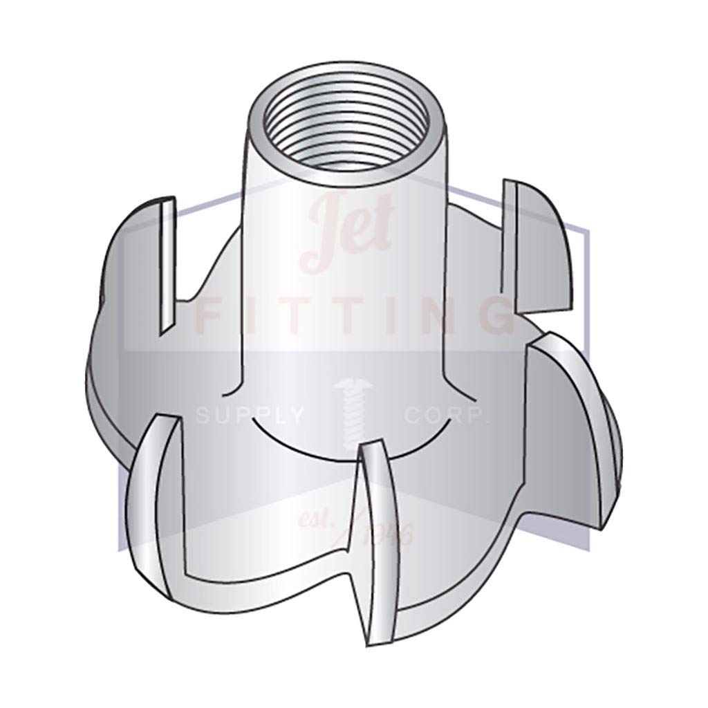 1/4-20x1/4 6 Prong Tee Nuts Steel Zinc Quantity: 100 pcs