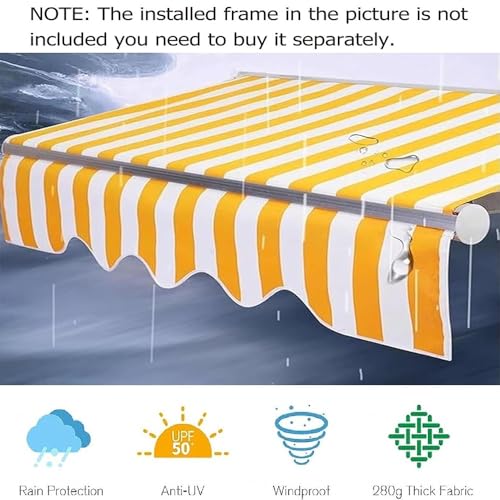 Toile pour auvent de terrasse rétractable en polyester imperméable 5x3.5m - 7