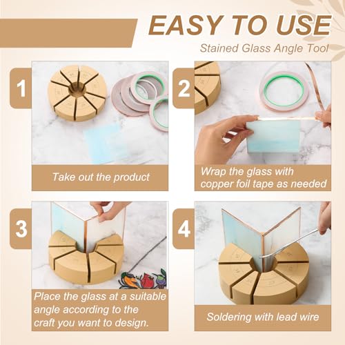 zonon stained glass angle tool stain glass supplies multi-angle jig tool 30 45 60 75 90 105 120 135 150 180 for hold assorted colors glasses accurate alignment craft projects