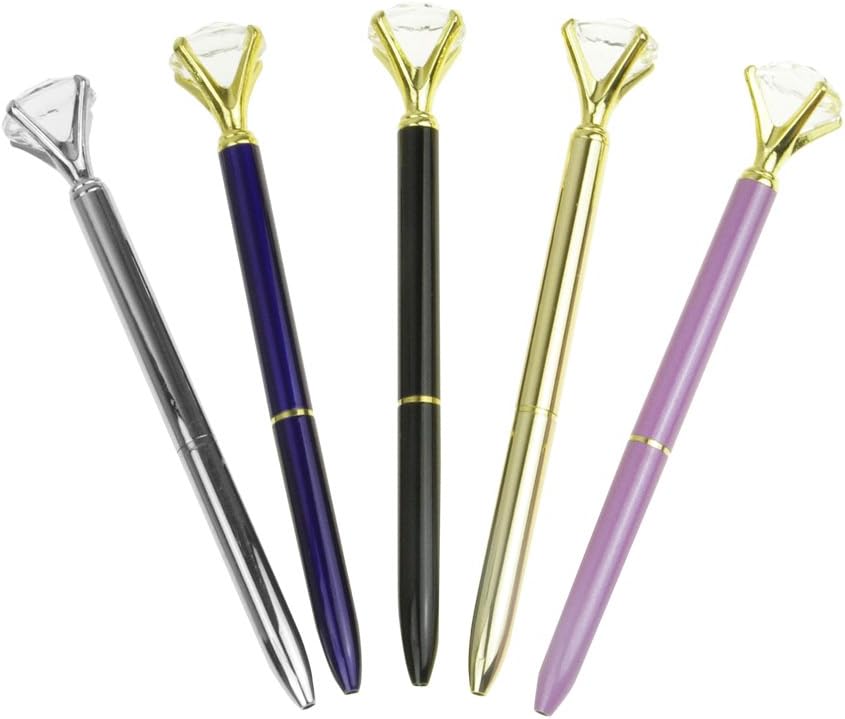 5pcs Retractable Metal Rollerball Pens 1mm Medium Point