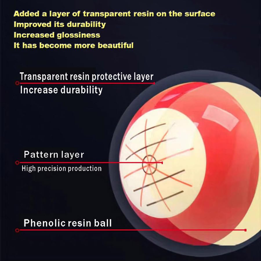 High-Precision Training Cue Ball,Billiard Training,57.2mm/2.3in, Advanced Resin,which is resistan-t to wear and Impact,1 PC - Image 3
