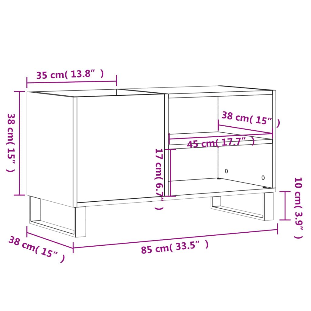 Helloshop26 - Armario para discos (85 x 38 x 48 cm, madera de ingeniería), color blanco
