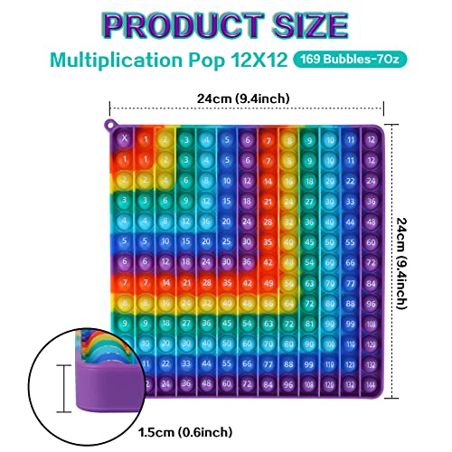 Image of Multiplication Game Table Digital Multiplication Board Game, Addition and Multiplication in One, Rainbow Dimple Fingertip Toy, Create Stress-Relieving Math Manipulation (1 Piece)