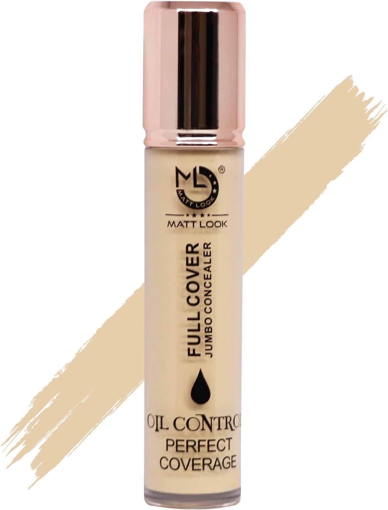 MATT LOOK Full Cover Jumbo Oil Control Perfect Coverage Concealer|Medium to High Coverage|Easy to Apply|Liquidy Soft Texture|Hides All Skin Imperfections|Suitable for All Skin-Classic Ivory (11 g)