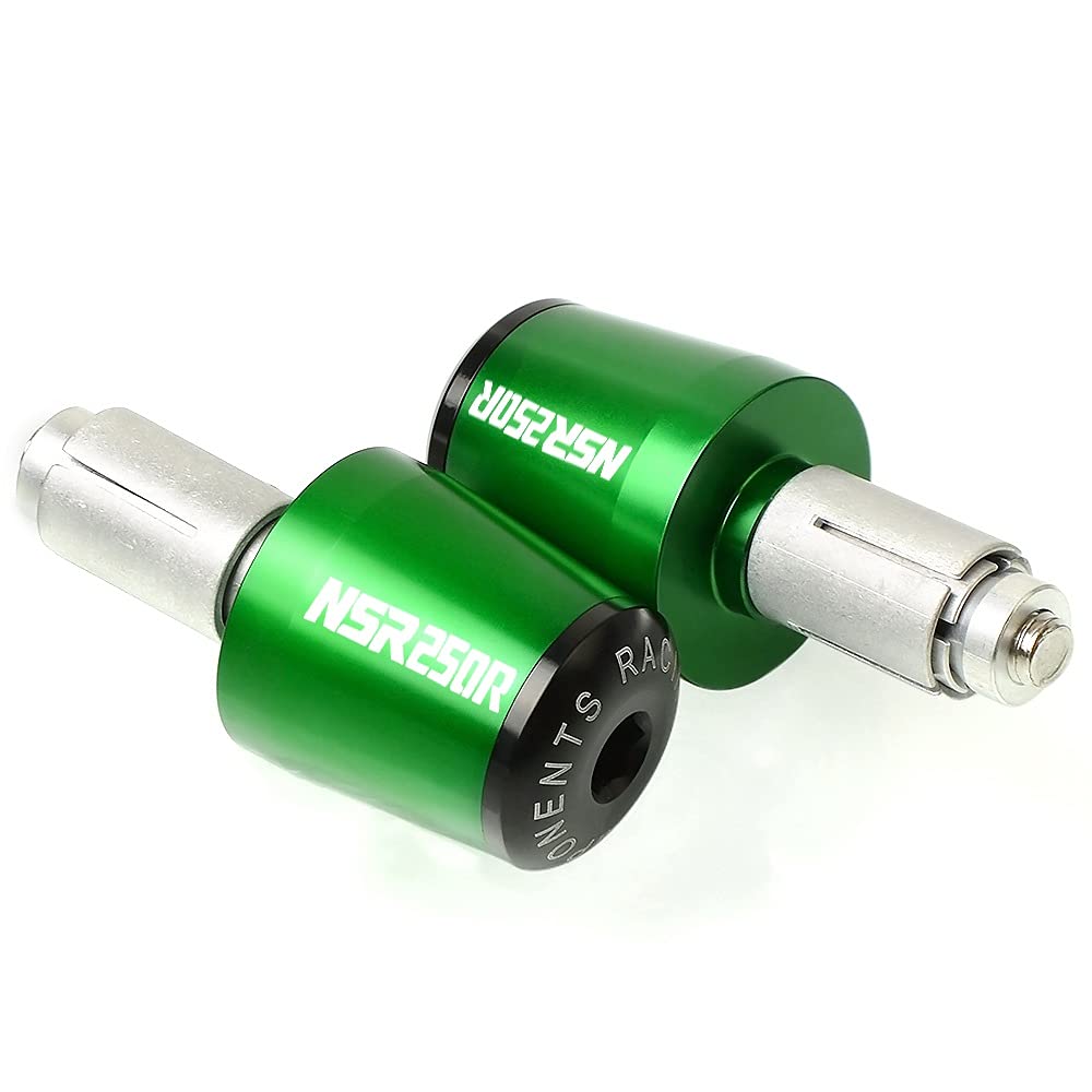 Extremos de manillar antivibración verdes para Honda NSR 250 MC19 PGM3 puños de goma de 7/8"