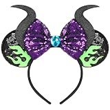 HAMUTH Devil Horns Headband,Halloween Headband for Women Girls Adults, Villain Costumes Accessories for Party Trip Parks Cosplay