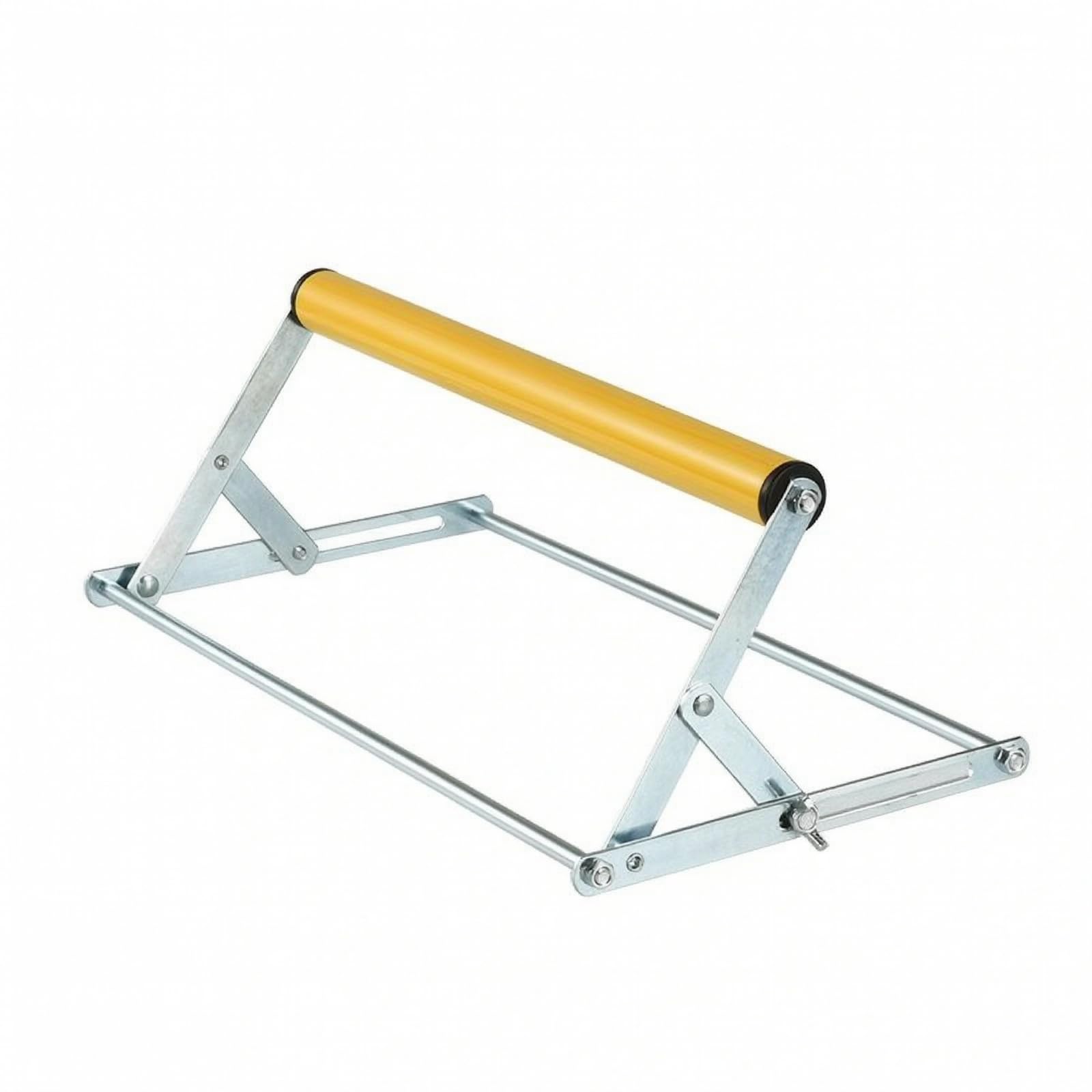 Höhenverstellbar Klappbock | Rollenständer mit Klapprahmen, robuster 201, für Sägearbeiten, Werkstatt, Baustelle, Handwerker, Gelb, 40CM