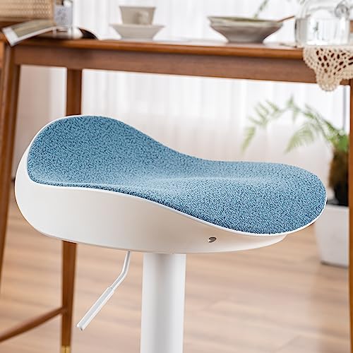 Younike Bar Stools Set Of 2 Counter Height Barstools For Kitchen Island, 360° Swivel Bar Stools Adjustable Bar Chairs With White Sturdy Frame And Blue Tufted Velvet Seat #TOP5