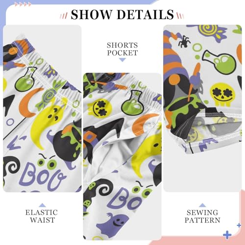 Halloween Gnome Spider Boys Long Pants Soft Trousers Elastic Waist Kids Lounge Bottoms with Pockets S-XL4