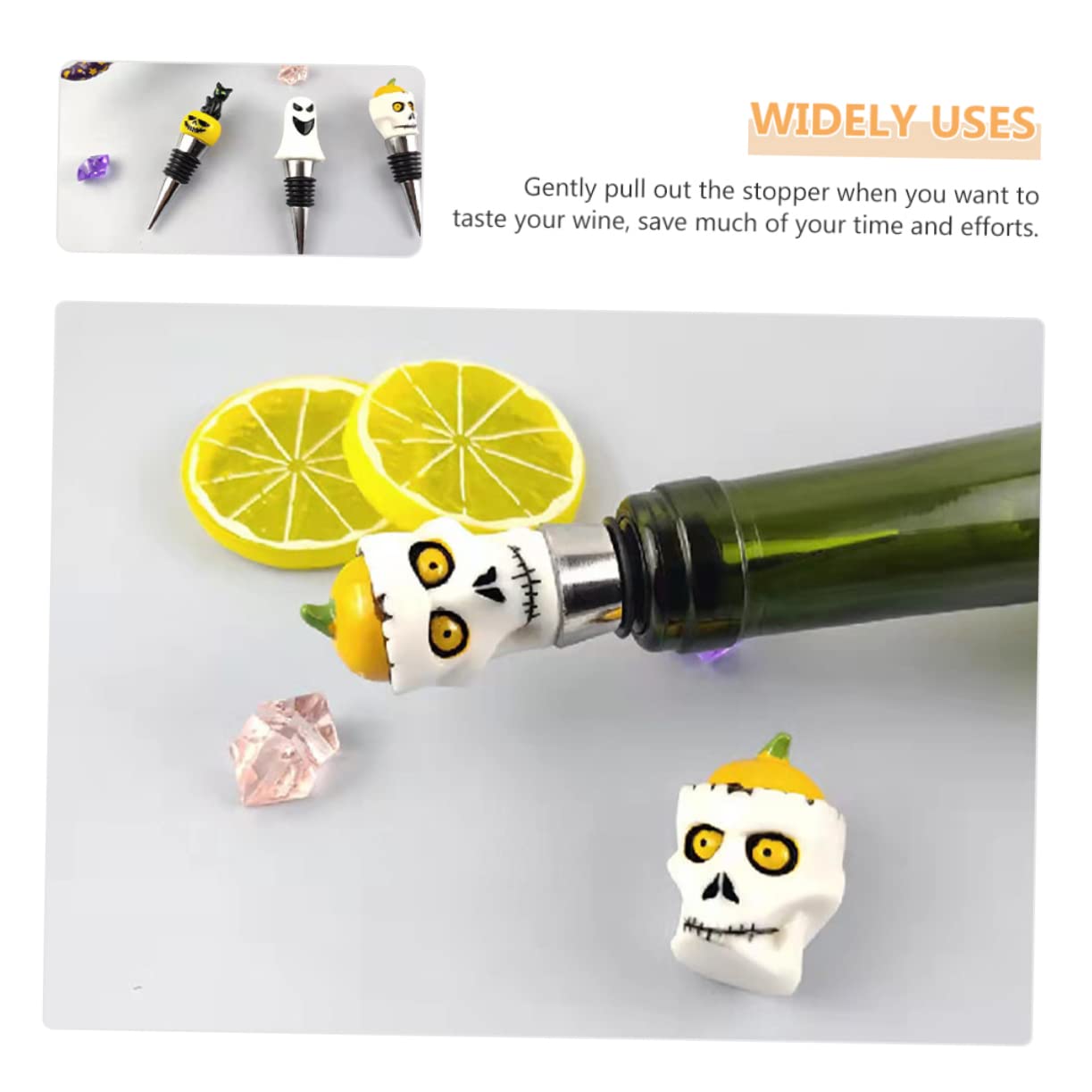 Bouchon À Vin Halloween | Scellant Halloween Pour Bouteille De Vin,Bouchon Étanche Pour Champagne Et Boissons Déco Pour Cuisine Salon Cave Fêtes Mariage