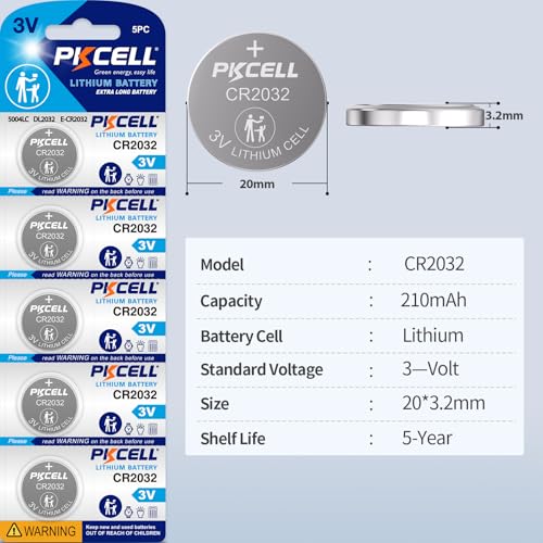 PKCELL Paquete de 50 Pilas CR2032 Litio 3V miniatura 2