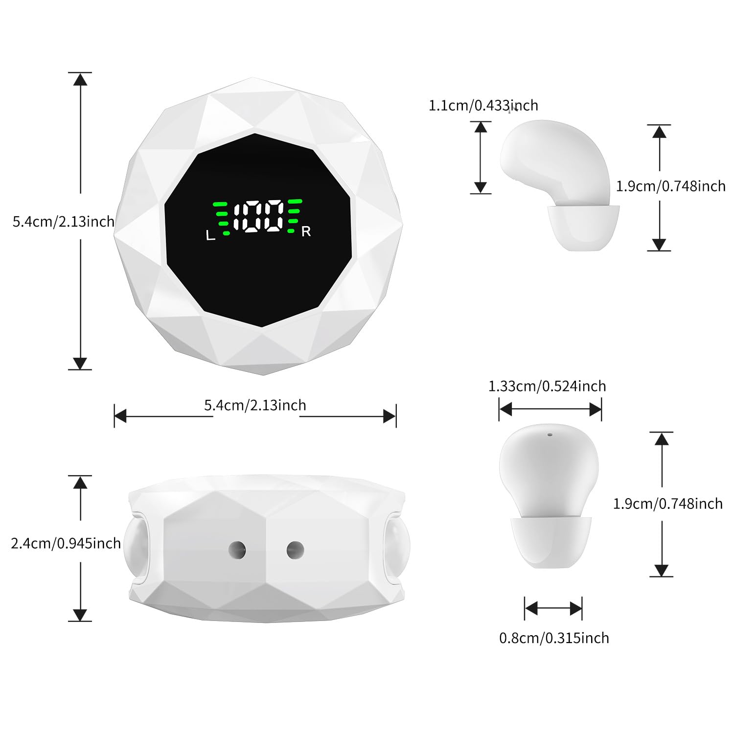 Mini auriculares invisibles inalámbricos Bluetooth de perfil bajo, auriculares ocultos discretos para el trabajo, auriculares pequeños, auriculares invisibles para dormir para canales