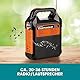 EASYmaxx Solar-Generator Kit 4500mAh | 2 Auflademodi: Solarpanel oder USB | Zum Aufladen von Handy, Powerbank, u.v.m. | Integriertes FM-Radio und Lautsprecher inkl. [Schwarz/Orange]