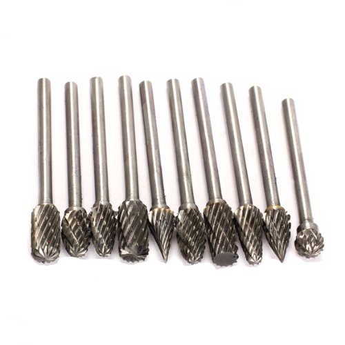 Set de 10 fresas rotativas de carburo 1/8" miniatura 1