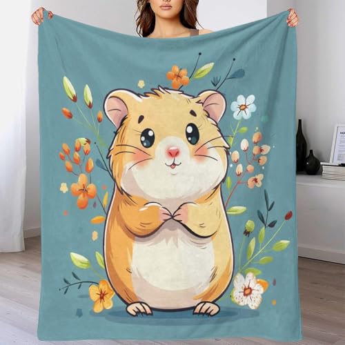 Couverture lit hamster en flanelle pelucheuse 3D premium - 3