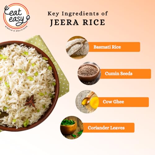Image of Eat Easy Ready To Eat Jeera Rice - 95gm, Instant Food | Indian Meal, Travel Food | No Preservatives, No Added Artificial Colours & Flavours | Just Add Water and Cook