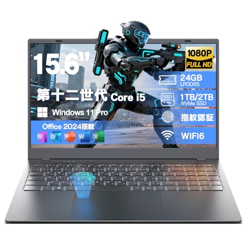 WEY m[gp\R Office 2024 15.6^ Core i5 1240P 12RA DDR5 24GB  2TB Nvme SSD Windows11 Pro m[gPC FHD 1920×1080 w䃍bN obNCgL[