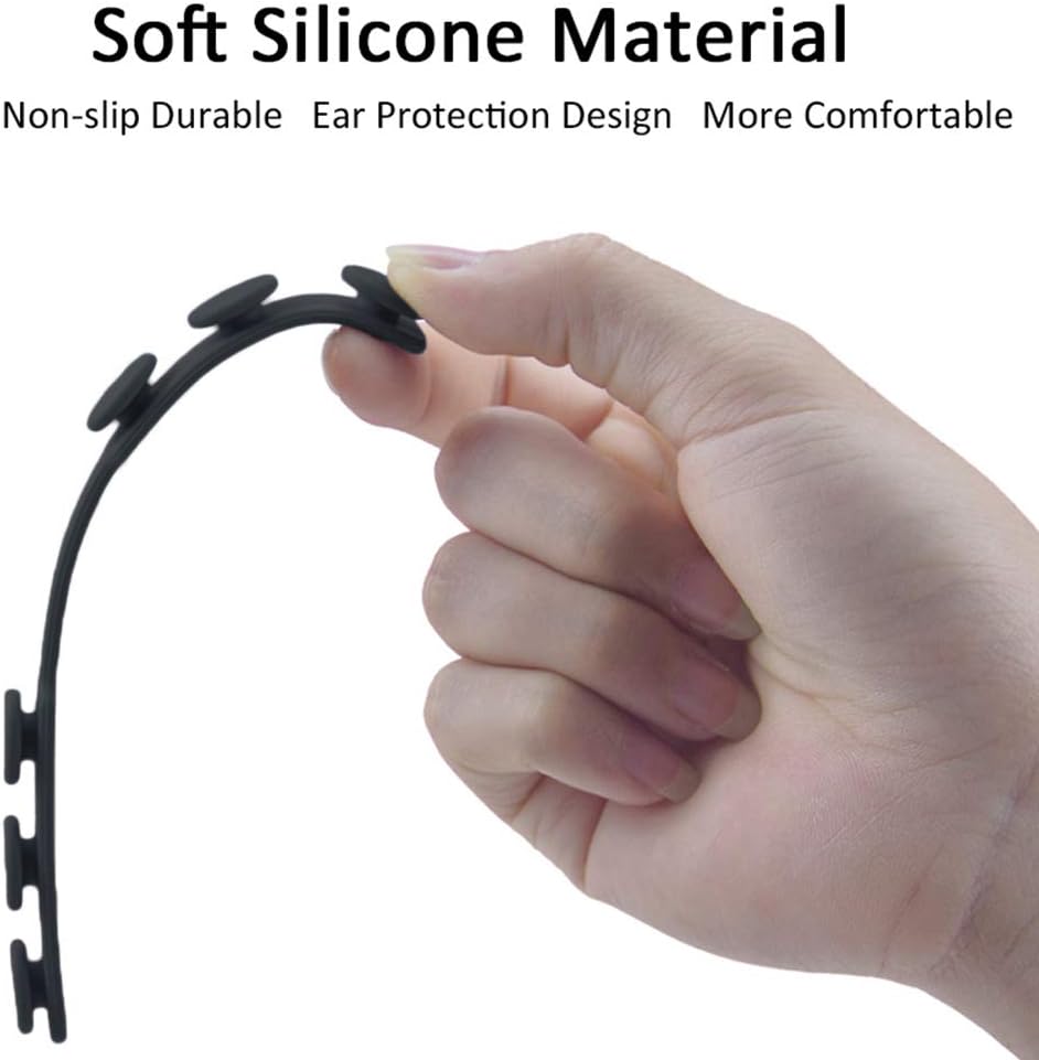 Mask Strap Extender,Anti-Tightening Mask Holder Hook Ear Strap 2020 Update (allblack)