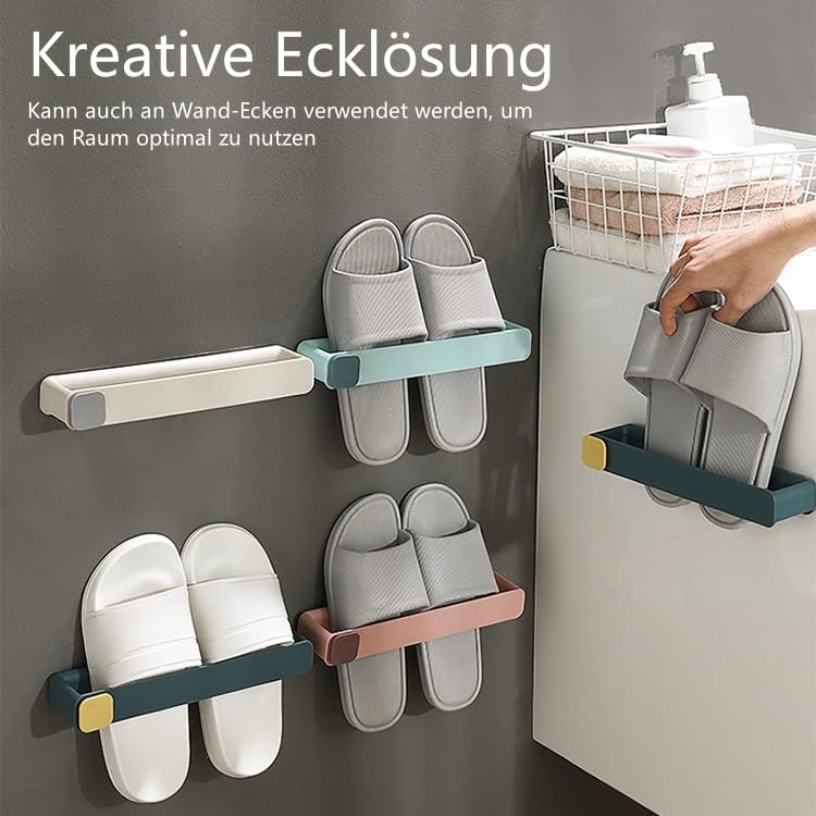 SZJLDS Light Blue Shoe Rack, 3 Shelves, 25 cm (D) x 3.5 (W) 5 (H), Plastic, Wall Mount, Indoor Use in Kitchens and Garages - Image 2