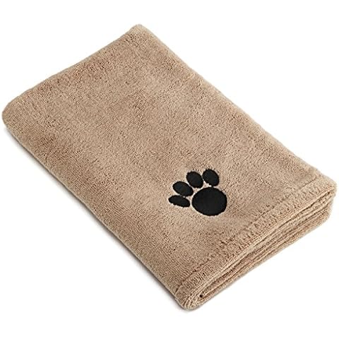 Brandobay Medium Super Absorbent Pet Drying Towel 34 x 25 Inch - Ultra-Absorbent Pet Bath Towel for Small, Medium, Large Dogs and Cats Cover