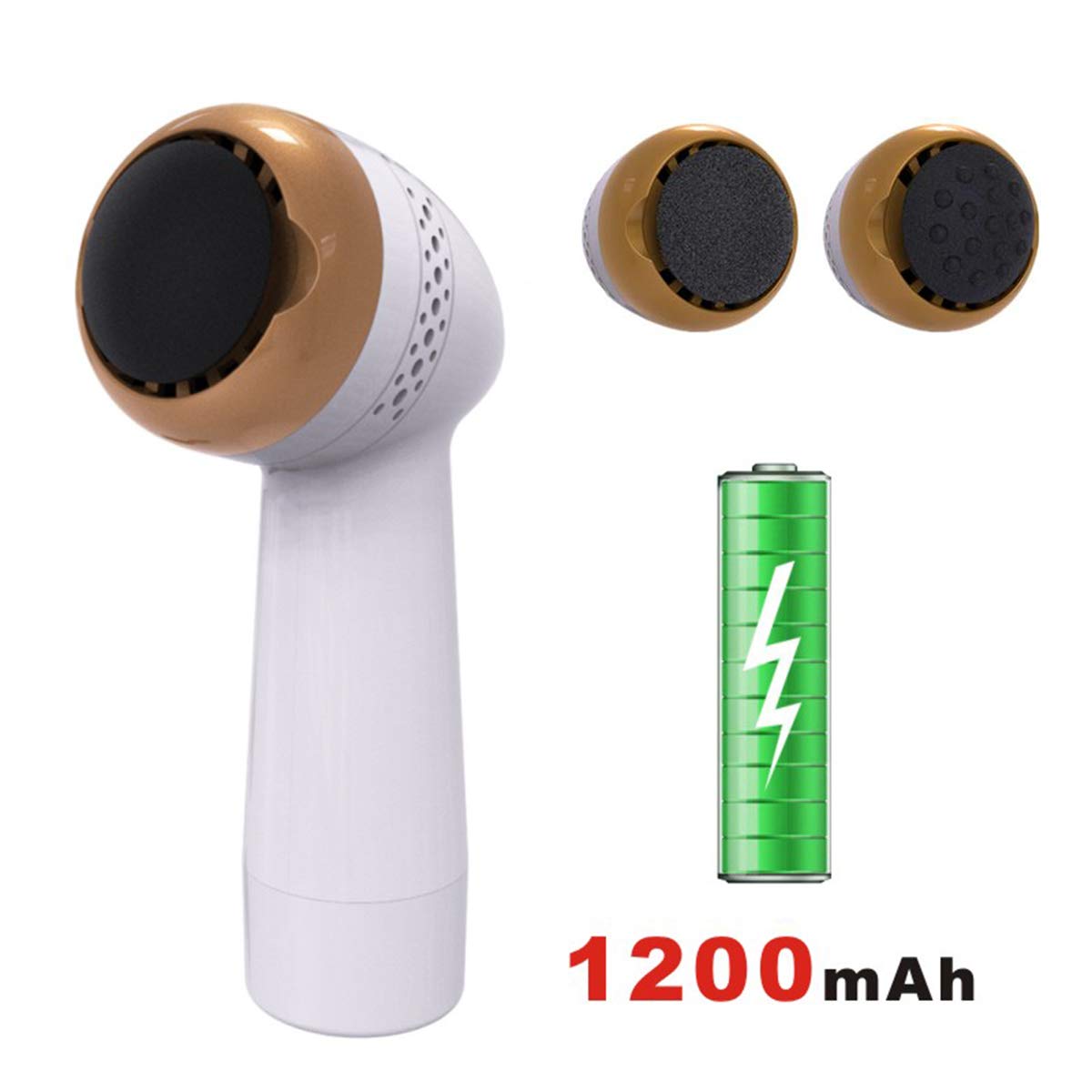 Lima eléctrica pies Pedicura Profesional Lima Durezas Pies Recargable Aparato de Pedicura Eléctrico Eliminar las Durezas y las Callosidades Cuidado Pies con Recambios,A