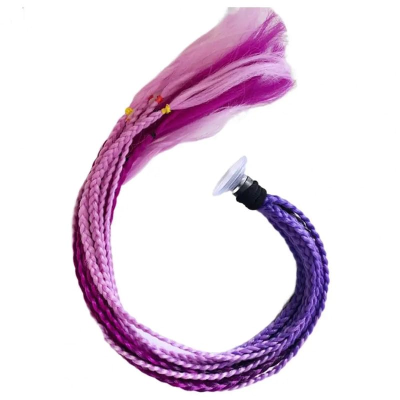 Motorcycle Helmet Hair Braid Ponytail Tails For any Helmets, Light Purple-image-47