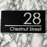 House Numbers Plaques Door Plaques Door Number For Wall House Floating House Sign Laser Cut Floating House Sign (Matt Black & Silver Text)