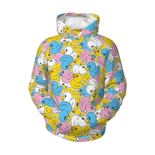 OLGCZM Cute Duck Pastel Kids Hoodies Pullover 3d Sweatshirt Jumpers Tops For Boys Girls Medium