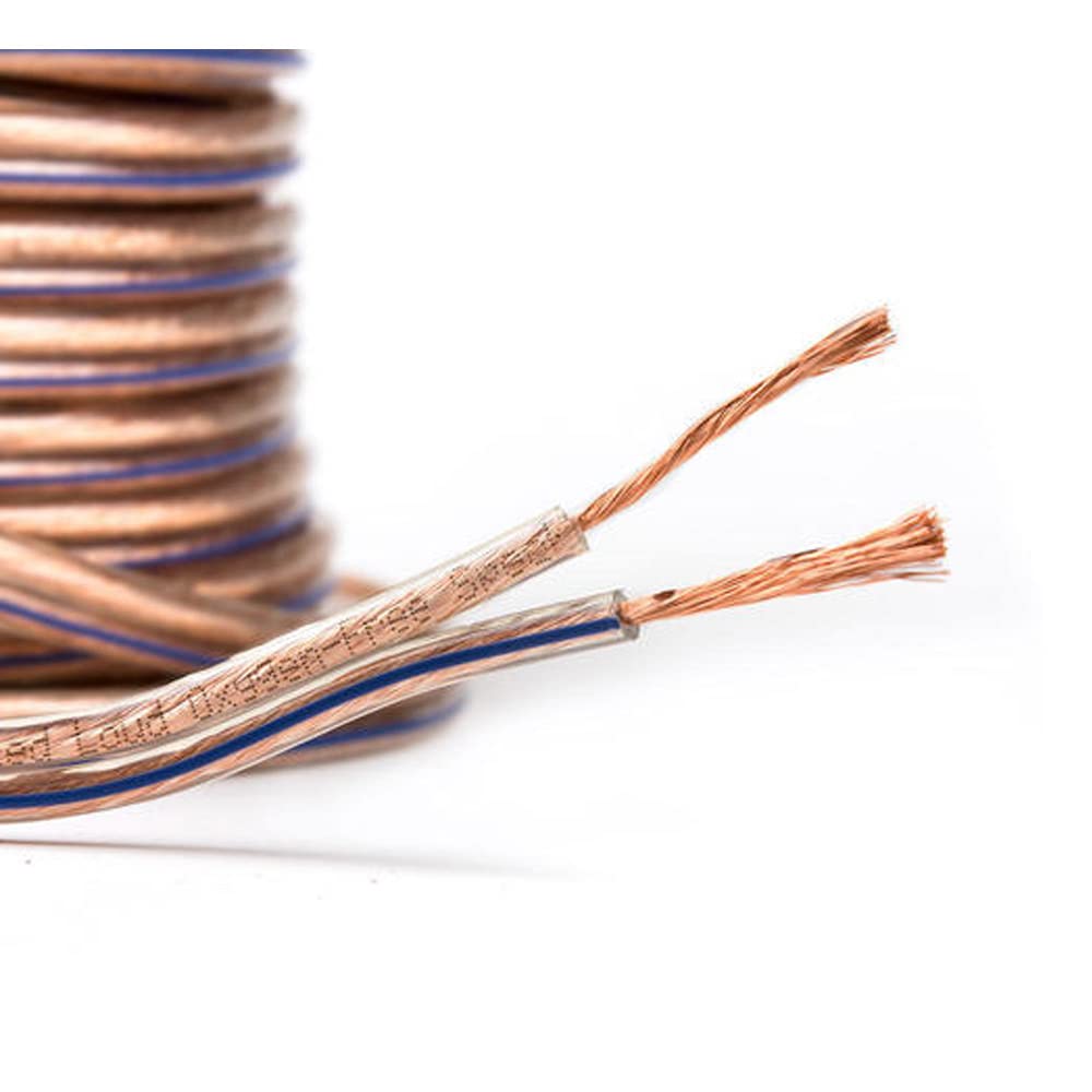 Elevea 40/76 AWG Enhanced Loud Free Bare Copper Speaker Wire Cable (100ft)