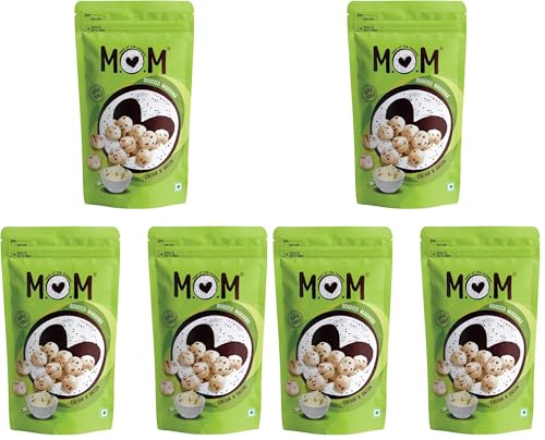 Image of MOM - Meal of the Moment, Roasted Cream N Onion Makhana (Pack of 6), 52 / 56g Gluten Free | Anti Oxidants | MSG Free | Zero Trans Fat | No added Preservatives and No Artificial Flavours